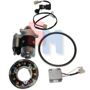 KIT AVVIAMENTO MOTORINO + ALTERNATORE + REGOLATORE + CORONA YANMAR  L70 LA178