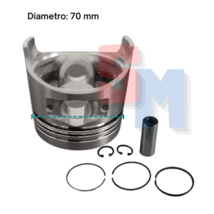 PISTONE + SERIE SEGMENTI YANMAR KAMA VULCAN ZANETTI L48 LA170 DIAMETRO 70mm