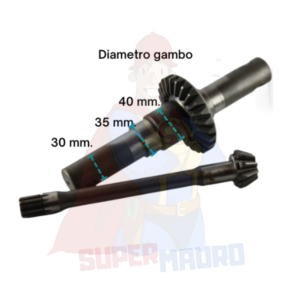 COPPIA CONICA INFERIORE PIGNONE CORONA ASSE LISCIO GOLDONI FRESA 21 DENTI 9 25