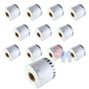 12x ROTOLO ETICHETTE ADESIVE 62 mm ad. per BROTHER QL 500 650 700 800 1100