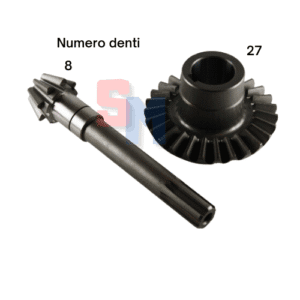 COPPIA CONICA PIGNONE + CORONA ad. MOTOCOLTIVATORE VALPADANA VMC14 DENTI 8 27