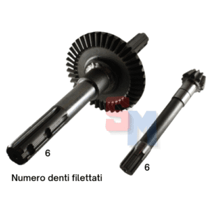 COPPIA CONICA PIGNONE + CORONA + ASSE ad. MOTOCOLTIVATORE GOLDONI 28 DENTI 11 41
