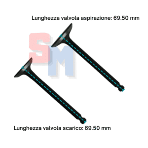 KIT VALVOLA ASPIRAZIONE + VALVOLA SCARICO YANMAR KAMA VULCAN ZANETTI  L48 LA170