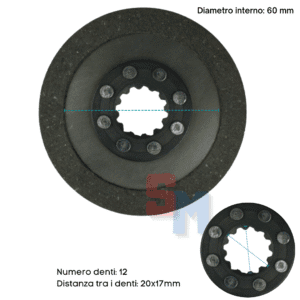 DISCO FRIZIONE ad. BERTOLINI SERIE 300 D=80mm Z=12 (20X17)