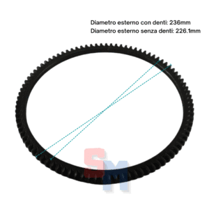 CORONA AVVIAMENTO ad. MOTORE LOMBARDINI 15LD315 15LD350 DENTI 94