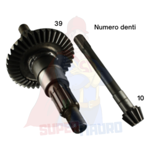 COPPIA CONICA PIGNONE + CORONA + ASSE GOLDONI FRESA 25 DENTI 10 39