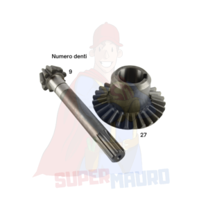 COPPIA CONICA PIGNONE + CORONA VALPADANA VMC14 NUOVO TIPO DENTI 9 27