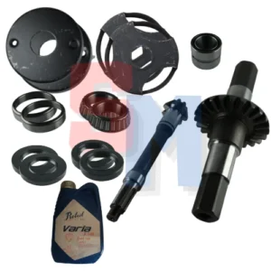 KIT RIPARO FRESA COPPIA CONICA + CUSCINETTI E PARAOLI + OLIO SAE 140 + COPPE FISSE E GIREVOLI ad. MOTOZAPPA BRUMI SIMPLEX