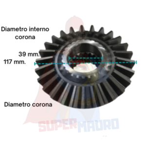 CORONA MOTOCOLTIVATORE PASQUALI 598 945 946 950 958 931 DENTI 26 PER PIGNONE DENTI 9